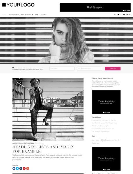 Minimalist WordPress Blog Theme