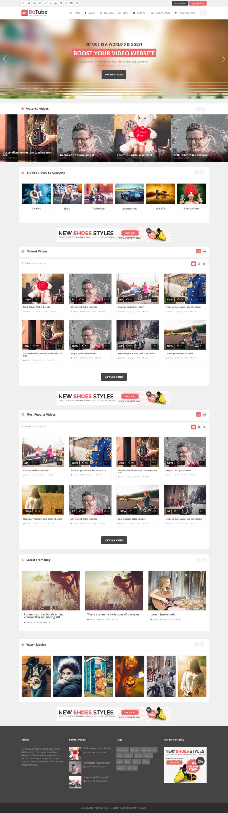 BeTube-Video WP-Theme-Light-Colored-Version